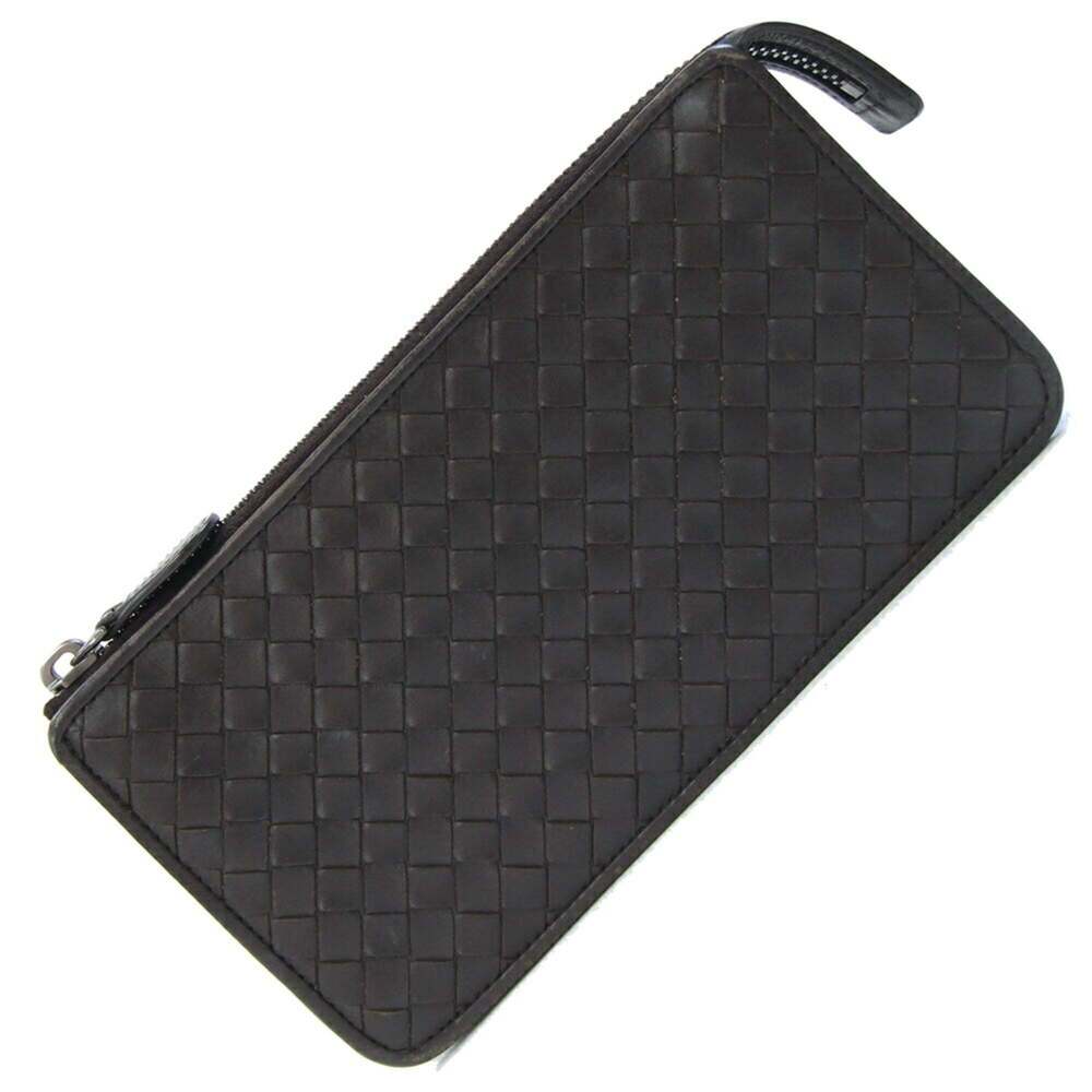 BOTTEGA VENETA Brown Leather Intrecciato Pouch